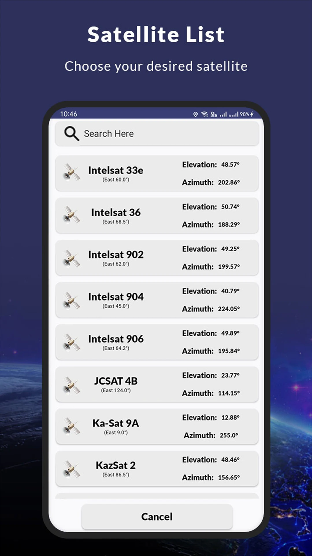 Satfinder Dish Pointer screenshot