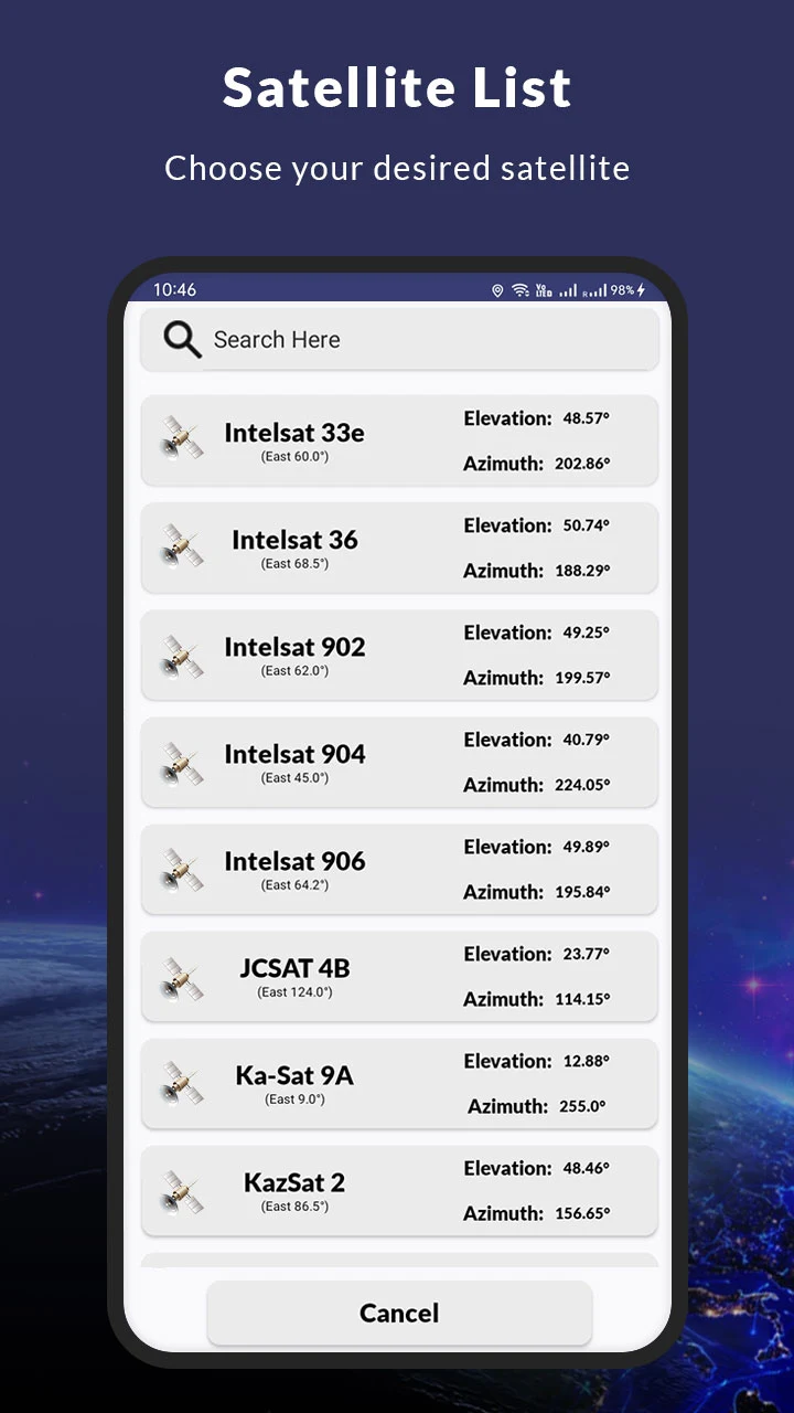 Satfinder Dish Pointer screenshot